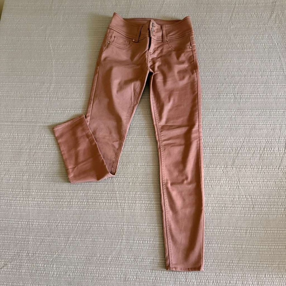 Tinseltown‎ Women's Denim Couture Mauve Skinny Pants High Rise Size 3 Rose Pink